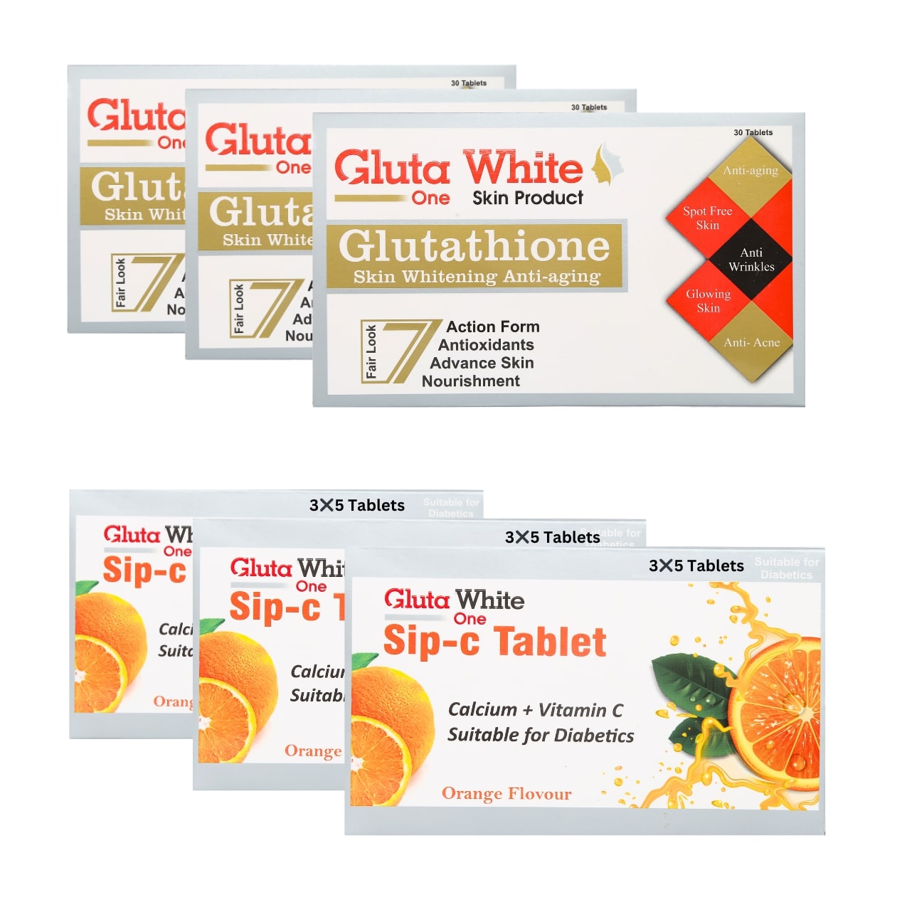 Glutathione Whitening Supplement Set ( 45 Days )