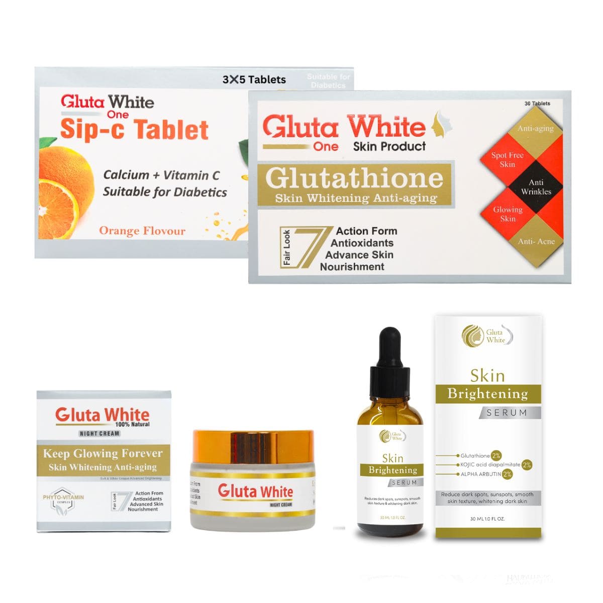 Gluta White Full Body Whitening Set